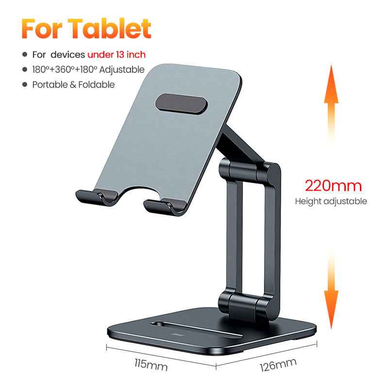 Adjustable Metal Phone and Tablet Stand - Foldable