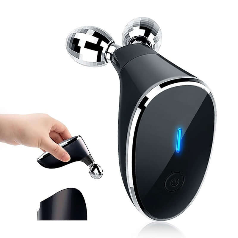 Compact EMS massager device for daily facial care