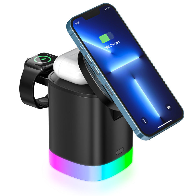 Compact RGB 3-in-1 Charging Station for desk