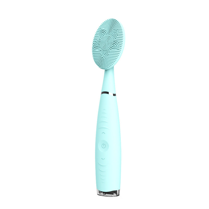 Portable electric facial cleansing brush tool