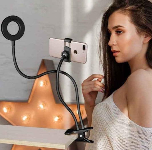 LED selfie ring light with adjustable tripod stand