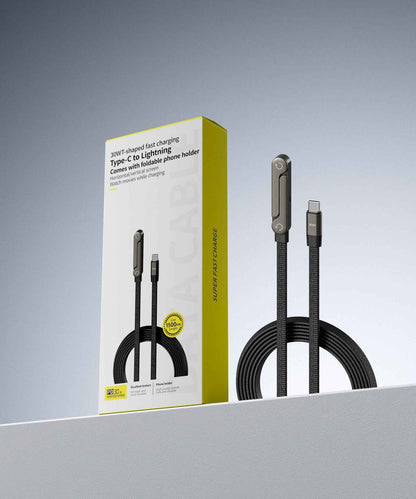 Fast Charging Foldable Bracket Data Cable 2-in-1 Data Wire Foldable Phone Tablet Stand Type-C To Type-C USB-A To Type-C