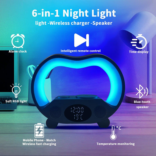 All-in-One LED Lamp with Bluetooth Speaker & Charger - EASYBUY