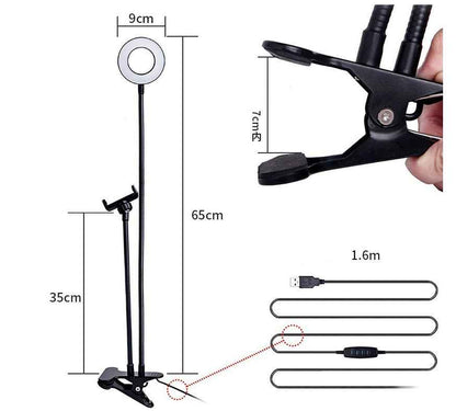 Ring light with 3 color temperature modes for makeup