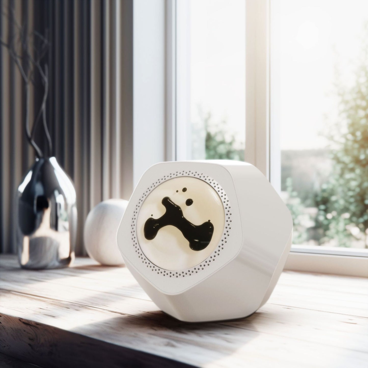 Floating Magnetic Fluid audio ornament