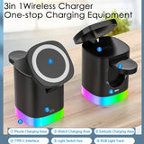 Fast charging RGB 3-in-1 station for iPhone, Watch, AirPods