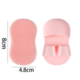 2PC Face Scrubber Mini Facial Brush Silicone Wash Exfoliator Finger Glove Pads Handheld Cleansing Brushes Tool Skin Care Deep Clean Baby Shampoo Baby Bath Brush