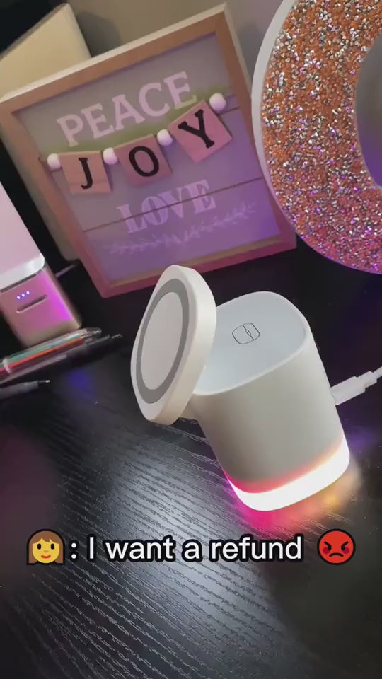 Compact RGB 3-in-1 Charging Station for desk