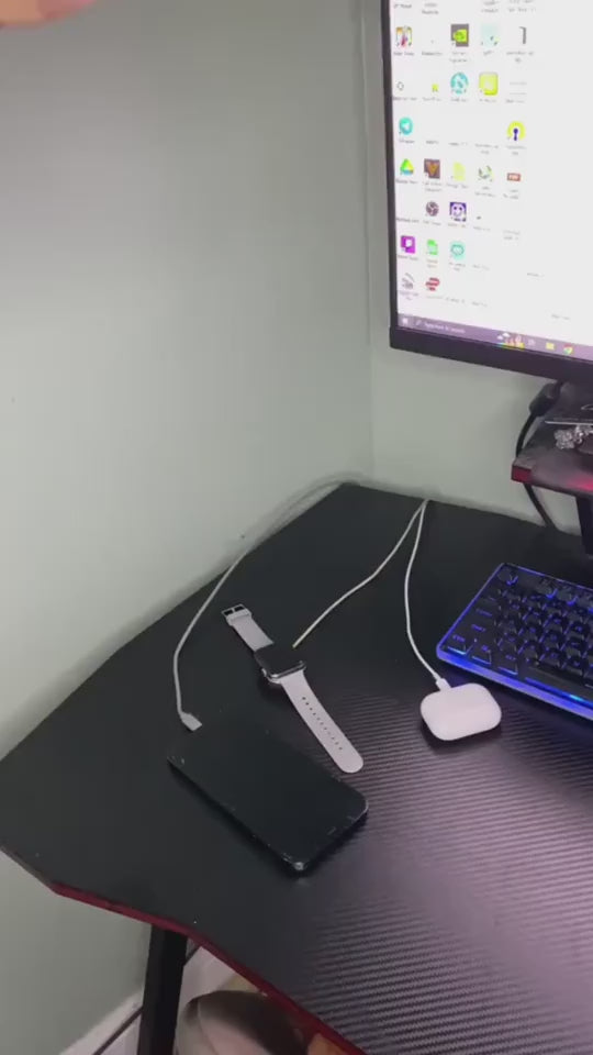 Compact RGB 3-in-1 Charging Station for desk